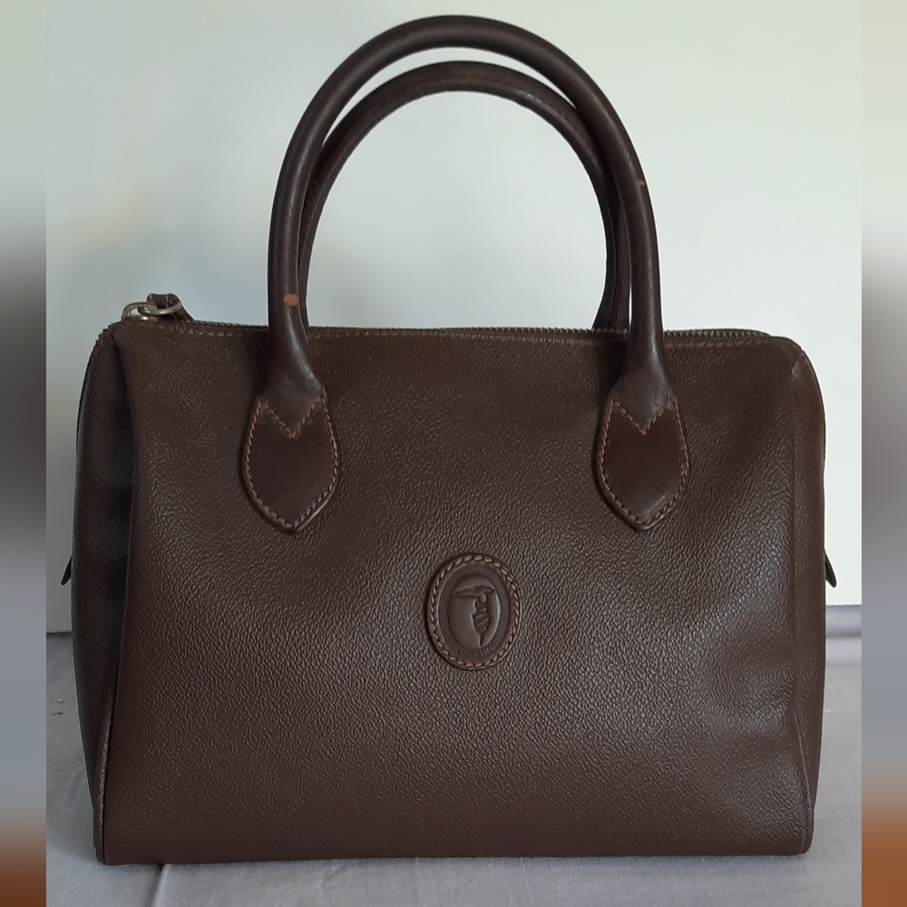 Vintage Trussardi Dark Brown Leather Emblem